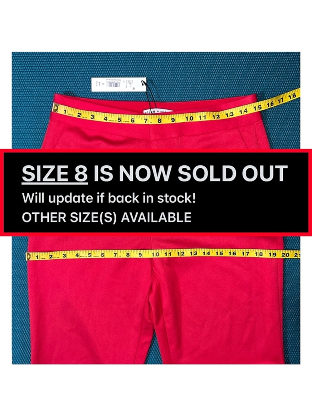 Alice + Olivia Deanna High Rise Red Bootcut Pant - Picture 10 of 17